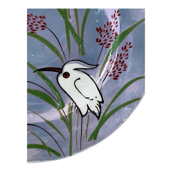 Set of 2 Nippon Plates Heron Mountain Lavender Lusterware Japan Hand Painted - Picture 5 of 14